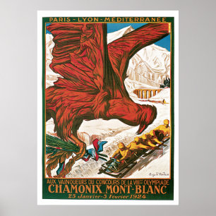 Winter Olympics Vintage Travel Poster