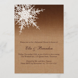 Winter Ombre Rehearsal Dinner Invitation