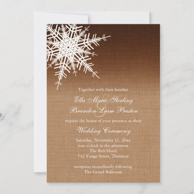 Winter Ombre Wedding Invitation (Front)
