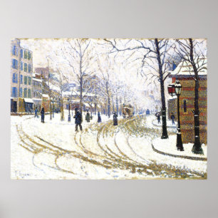Winter on Boulevard de Clichy, France Poster