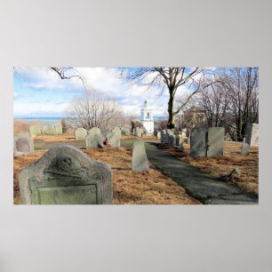 Winter on Burial Hill, Plymouth MA Poster