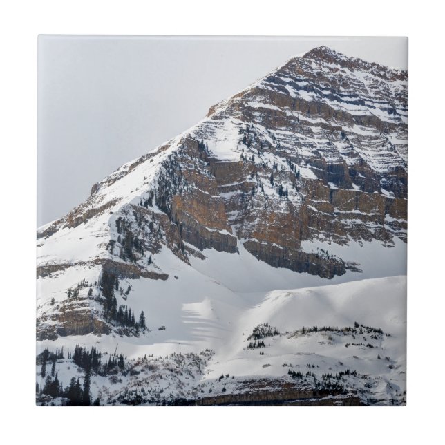 Winter on Mt Timpanogos - Sundance - Utah Tile (Front)