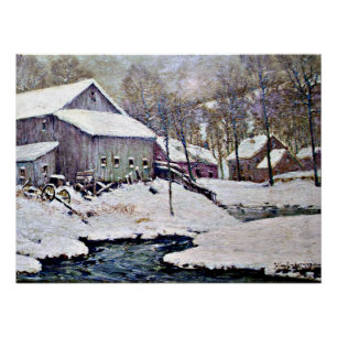 Winter on the Farm - Julian Onderdonk painting Poster