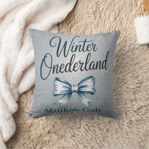Winter Onderland Boys 1st. Birthday Party Gift Cushion