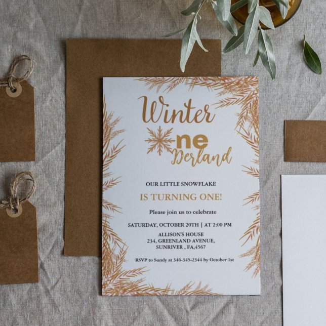Winter Onderland First birthday party Invitation (Creator Uploaded)