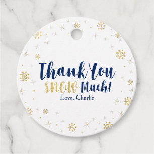 Winter onderland, Gold & Navy 1st Birthday Party Favour Tags