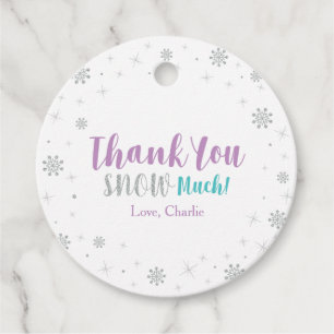Winter onderland, Purple & Teal 1st Birthday Favour Tags