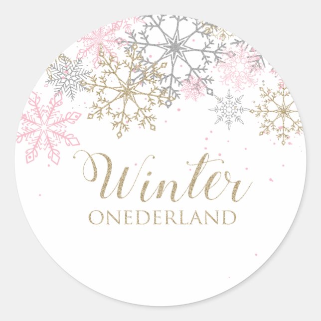 Winter Onderland Snowflake Sticker (Front)