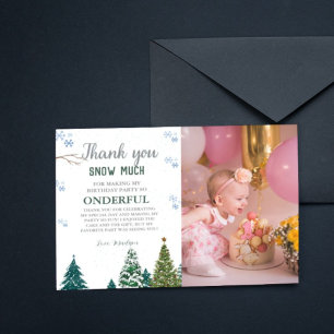 Winter onderland Snowflake Thank You Birthday Card
