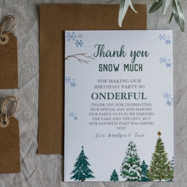 Winter onderland Snowflake Thank You Birthday Card (Creator Uploaded)