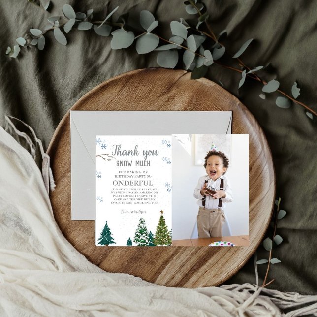 Winter onderland Snowflake Thank You Birthday Card (Creator Uploaded)