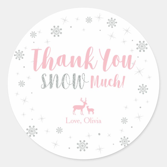 Winter onderland, Thank you snow much sticker (Front)