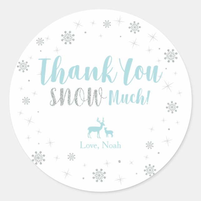 Winter onderland, Thank you snow much sticker (Front)