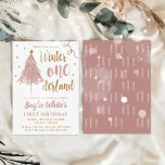 Winter ONEderland 1st Birthday Boho Christmas Tree Invitation<br><div class="desc">Celebrate your little one's 1st birthday with these ever-so-cute Winter Onederland-themed invitations! This colourful design features a hand-painted boho-style Christmas tree in the pink shade with Christmas lights.</div>