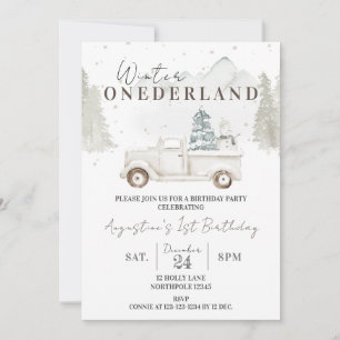 Winter ONEderland 1st Birthday, Boy First Birthday Invitation