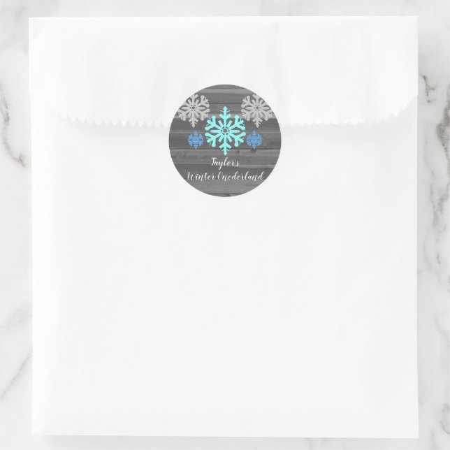 Winter Onederland 1st Birthday Classic Round Sticker (Bag)