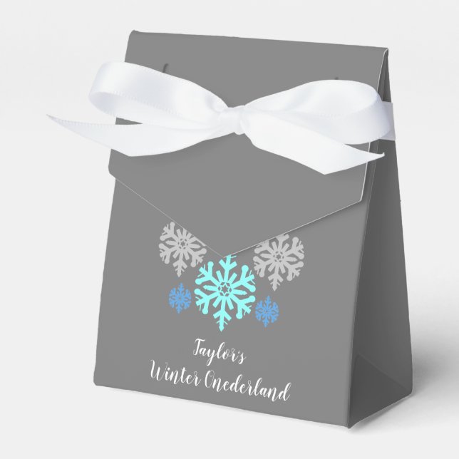 Winter Onederland 1st Birthday Favour Box (Front Side)