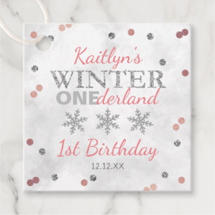 Winter ONEderland 1st Birthday Favour Tags