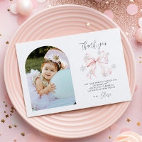 Winter Onederland 1st Birthday Flat Thank You Card