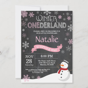 Winter Onederland 1st Birthday Invitation