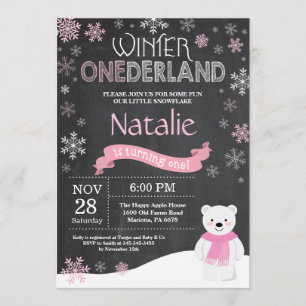 Winter Onederland 1st Birthday Invitation