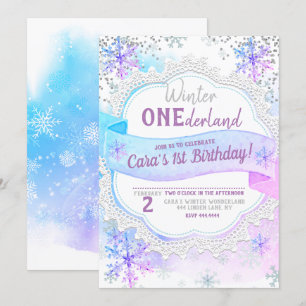 Winter ONEderland 1st Birthday Invitation