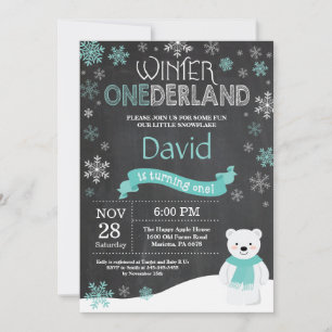 Winter Onederland 1st Birthday Invitation
