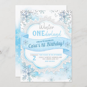 Winter ONEderland 1st Birthday Invitation