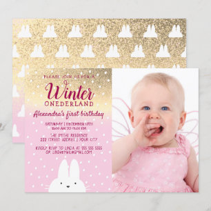 Winter Onederland 1st Birthday Invitation