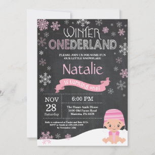 Winter Onederland 1st Birthday Invitation