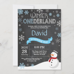 Winter Onederland 1st Birthday Invitation