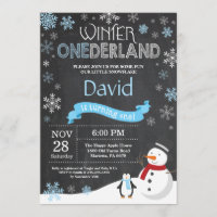 Winter Onederland 1st Birthday Invitation