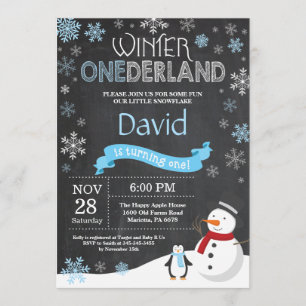 Winter Onederland 1st Birthday Invitation