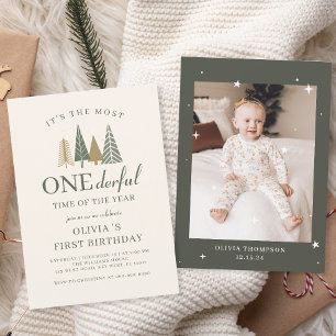 Winter Onederland 1st Birthday Invitation