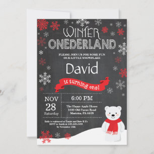 Winter Onederland 1st Birthday Invitation