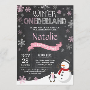 Winter Onederland 1st Birthday Invitation