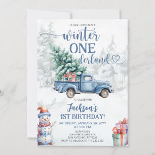Winter Onederland 1st Birthday Invitation