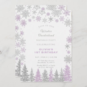 Winter ONEderland 1st Birthday Invitation Editable
