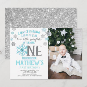 Winter Onederland 1st Birthday Invitation Photo