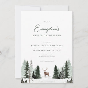 Winter Onederland 1st Birthday Invite
