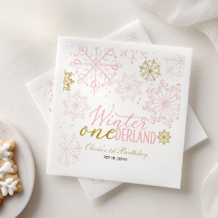 Winter Onederland 1st Birthday Napkin