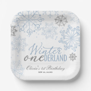 Winter Onederland 1st Birthday  Paper Plate