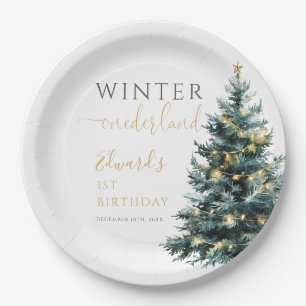 Winter Onederland 1st Birthday Party Paper Plate