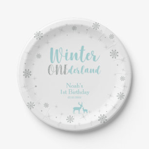 Winter Onederland 1st Birthday Party Paper Plates