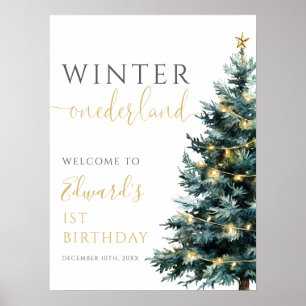 Winter Onederland 1st Birthday Party Welcome Sign