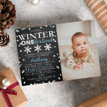 Winter ONEderland 1st Birthday Photo Real<br><div class="desc">Celebrate in style with these sweet and very trendy real foil pressed 1st birthday invitations. This design is easy to personalise with your special event wording and your guests will be thrilled when they receive these fabulous invites.</div>