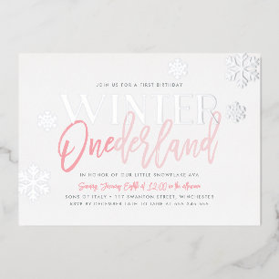 Winter ONEderland 1st Birthday Pink Silver