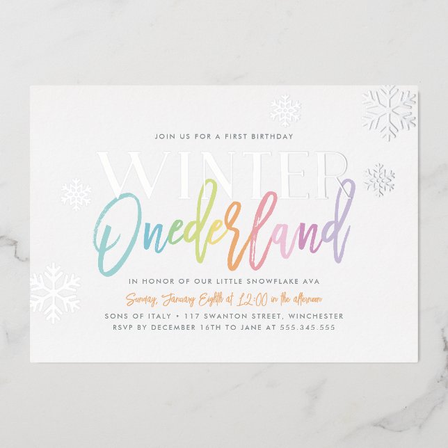 Winter ONEderland 1st Birthday Rainbow (Front)
