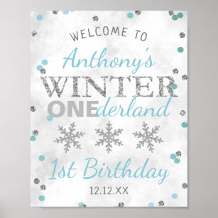 Winter ONEderland 1st Birthday Welcome Poster