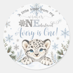 Winter Onederland Arctic Animals 1st Birthday Classic Round Sticker